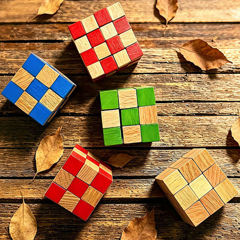 Woodworking Game - Casse-tête en bois Cube Serpent Carré