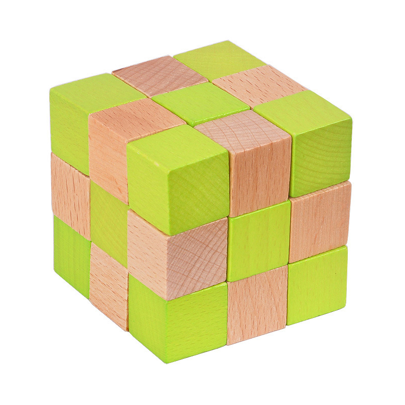 Woodworking Game - Cube serpent en bois Puzzle IQ