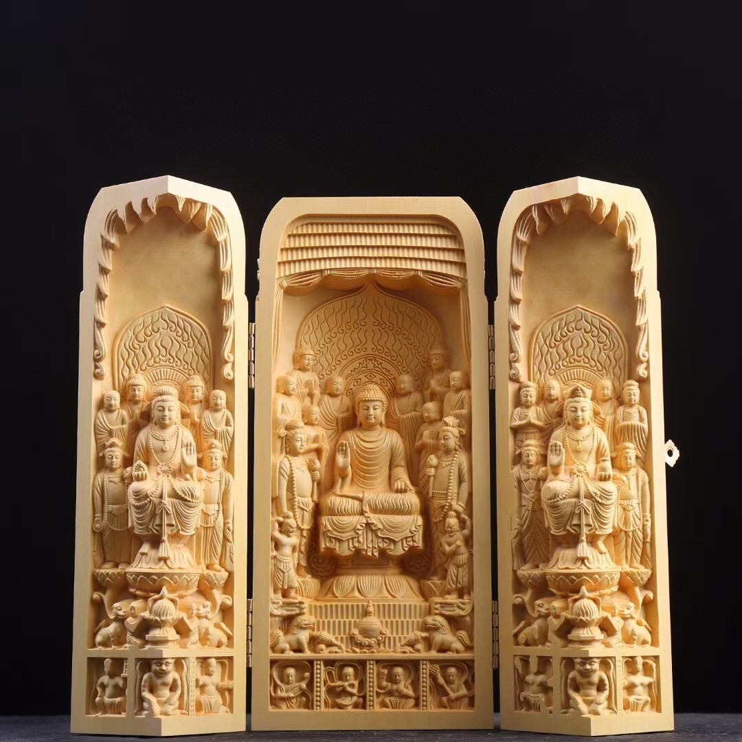 Zen Woodworking - Statue de bouddha sculptée à la