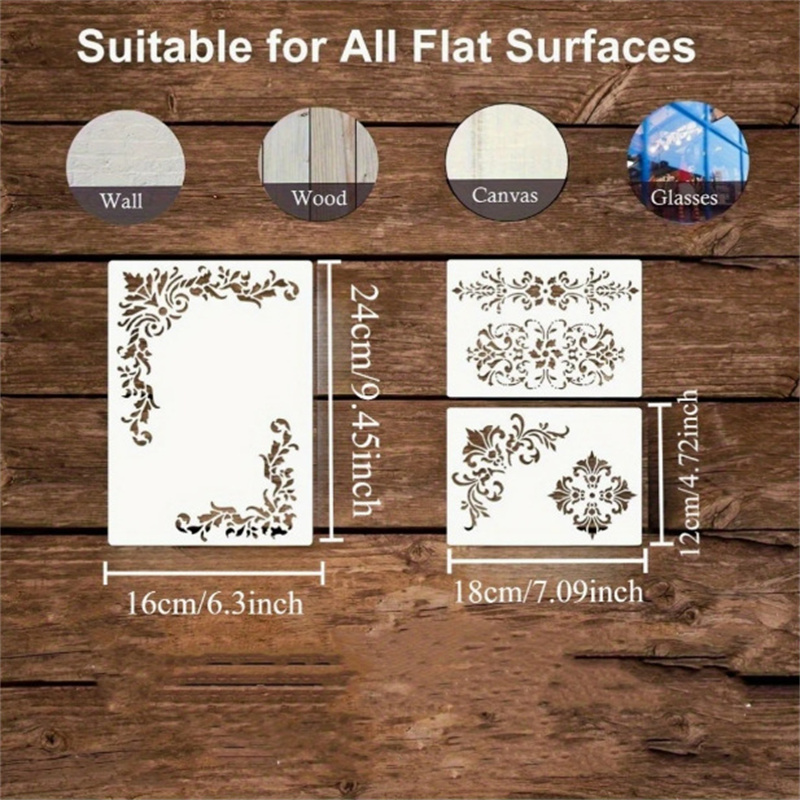 6 pochoirs floraux d'angle pou - Woodworking Veneer avis et prix
